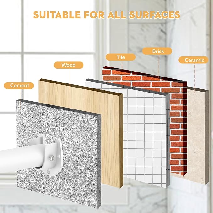 1.3 Inch Diameter Closet Rods for Hanging Clothes, Metal Heavy Duty Closet Rod - Image 5