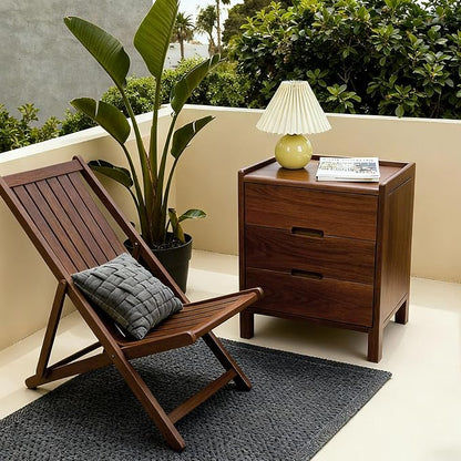 Nightstand, Solid Wood Small End Table w/3 Drawers, Modern Bedside Tables - Image 4