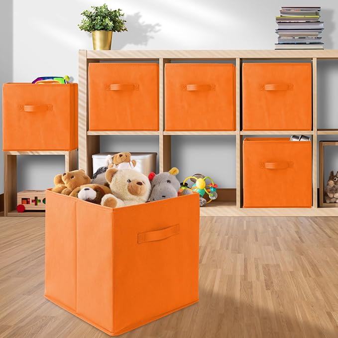 Casafield Set of 6 Collapsible Fabric Cube Storage Bins, Cubby Organizers & More - Image 5
