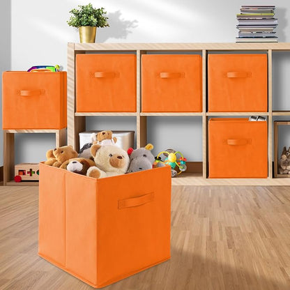 Casafield Set of 6 Collapsible Fabric Cube Storage Bins, Cubby Organizers & More - Image 5