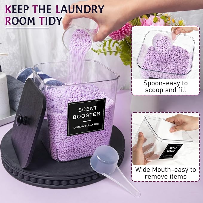 5 Pack Laundry Pods Container, Large Laundry Detergent Powder Storage - Image 3