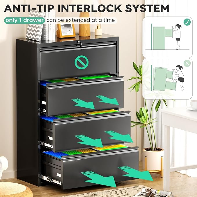 Bonusall 4 Drawer Lateral File Cabinet - Image 6
