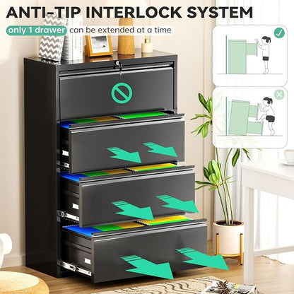 Bonusall 4 Drawer Lateral File Cabinet - Image 6
