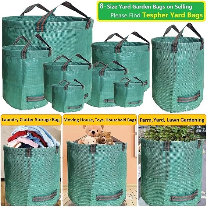 Professional 3-Pack 106 Gallon Large Lawn Garden Bags Reusable Yard Waste Bags - Image 3