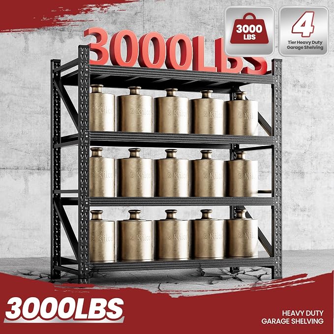 48" Wide Storage Shelving Unit, 2000 lbs Capacity Heavy Duty Garage Shelving - Image 8
