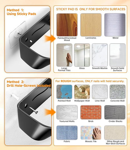 Wall Mounted Shoe Rack, Adhesive & Drill Mount Hanging Shoe Organizer, Plastic - Image 5