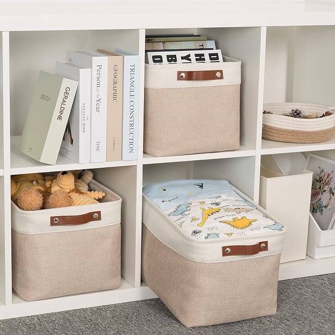 HNZIGE Fabric Storage Baskets for Shelves, Large Collapsible Storage Baskets - Image 4