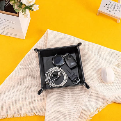 PU Leather Valet Tray for Mens and Women Catchall Tray for Keys, Jewelry Small - Image 4