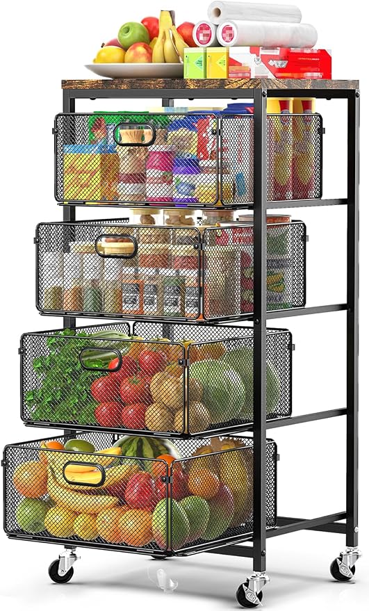 SUNALLY Rolling Kitchen Cart by SUNALLY