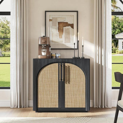 Storage Cabinet with Rattan Doors, 31.5'' W Arched Buffet Cabinet | Modular by MorganBrig