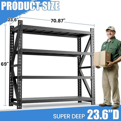 Heavy Duty Garage Storage Shelves 5000LBS Capacity, 4-Tier Large Industrial - Image 2