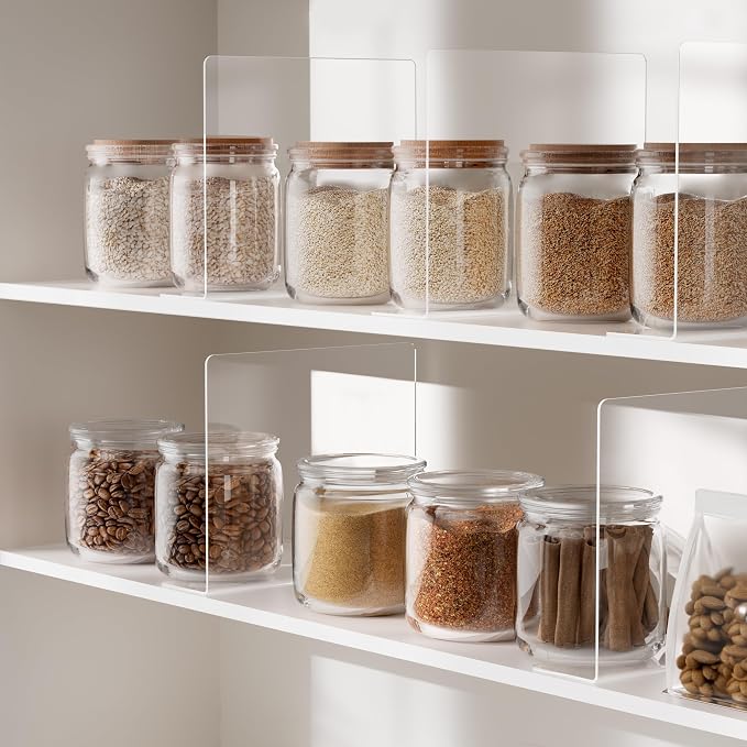 HBlife Acrylic Shelf Dividers for Closet Organization, 6 Pack Clear Sturdy - Image 7