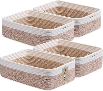 Large Shallow Organizing Baskets 15x11x5.1 Inches by MiniArkStorageBasketsHome