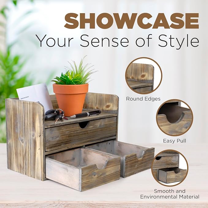 Besti Wooden Office Desk Organizer - Image 5