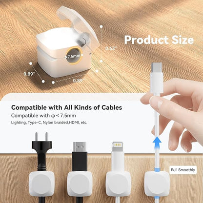 8 Pack Cord Organizer Holder, Rotatable Cable Clips, Spring Cord Holder - Image 3