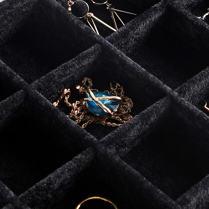 Frebeauty Velvet Jewelry Tray, 24 Grid Jewelry Organizer - Image 6