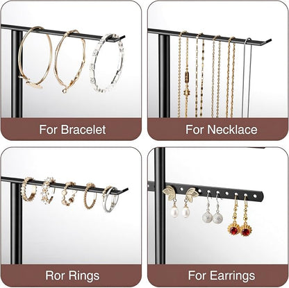 pickpiff Jewelry Stand Organizer, 14.5" Tall Sturdy Metal, 3-Tier Jewelry Holder - Image 4