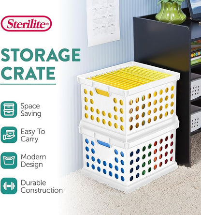 Sterilite Stackable Plastic Storage Crate Bin Organizer File Box - Image 3