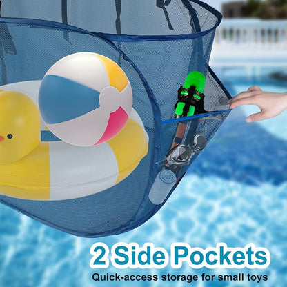Pop-Up Pool Float Storage Bag, 47x23.6x23.6inch Hanging Mesh Organizer - Image 5