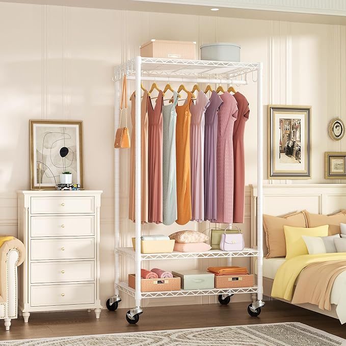 FUTASSI P6 Rolling Clothes Rack Heavy Duty, Clothing Racks - Image 2