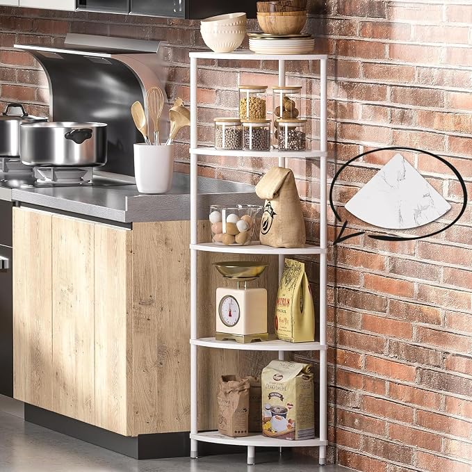 5 Tier Corner Shelf Stand, 44.1" Kitchen Shelf Organizer - Image 9