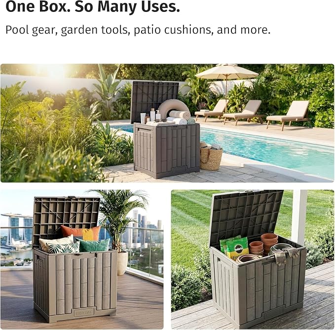 EAST OAK Outdoor Storage Box, 31 Gallon Deck Box - Image 9