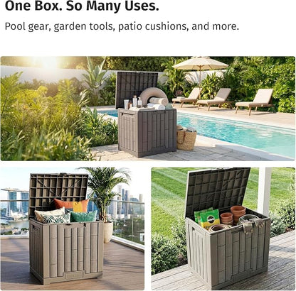 EAST OAK Outdoor Storage Box, 31 Gallon Deck Box - Image 9
