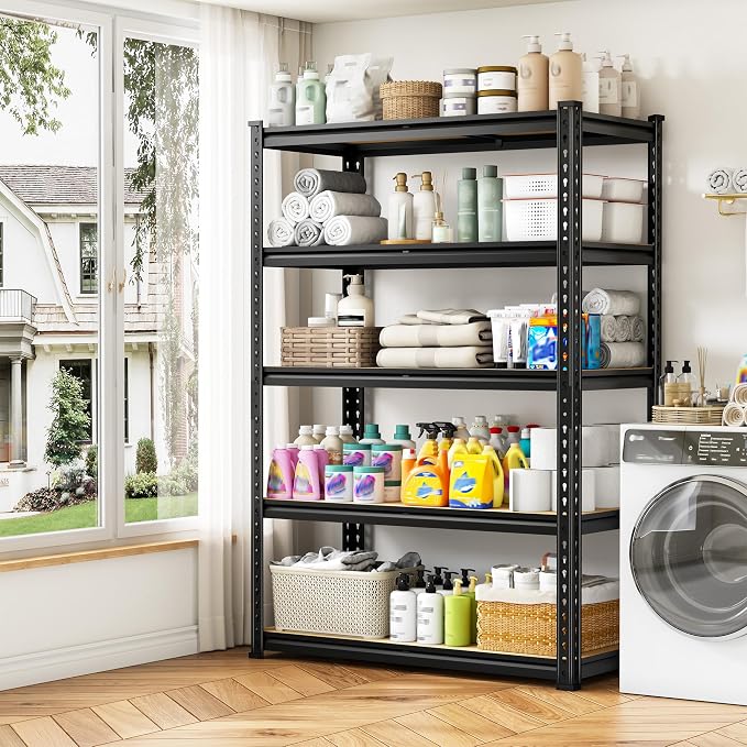5-Tier Storage Shelves, 1980LBS Adjustable Pantry Shelves, Metal Shelving Unit - Image 7
