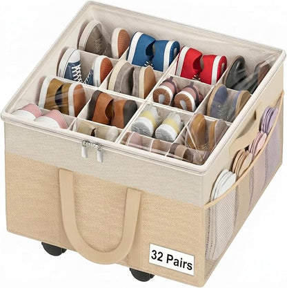 Large Shoe Organizer for Closet, 16 Pairs Shoe Storage Box by Besslly