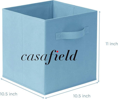 Casafield Set of 6 Collapsible Fabric Cube Storage Bins, Baby Blue - Image 7