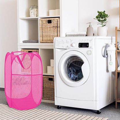2 Pack Sturdy Mesh Pop up Laundry Hamper Basket - Image 4