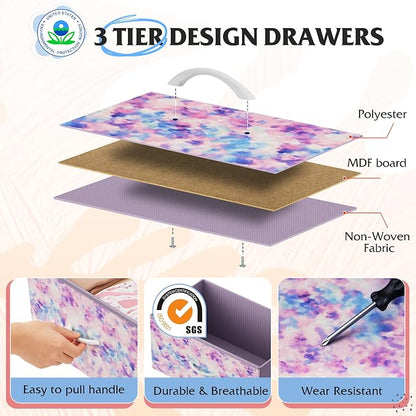 WLIVE Dresser for Bedroom, 7 Drawers, TV Stand, Tie-Dye | 7 roomy fabric drawers - Image 5