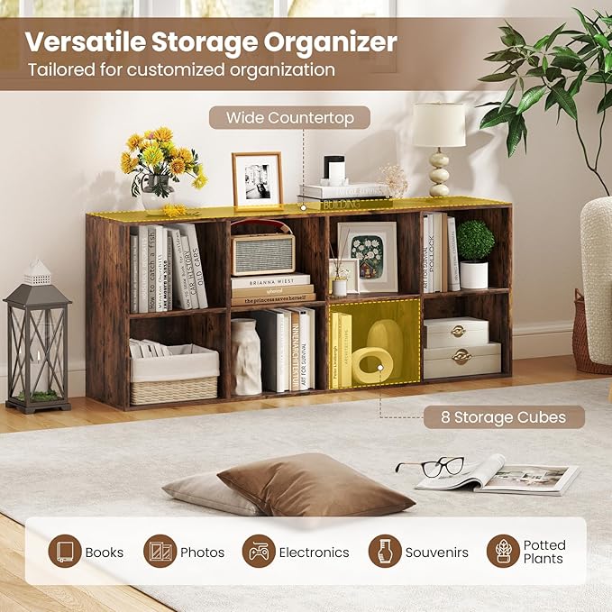Giantex 8-Cube Bookcase, Floor Standing Bookshelf - Image 4