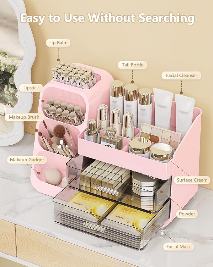 Makeup Organizer with Drawers, Skincare Organizer, Storage Box Cosmetic Display - Image 5