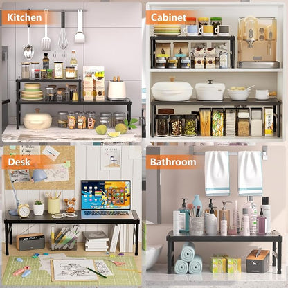 HI NINGER Expandable adjustable stackable kitchen organizer, Spice Racks - Image 7