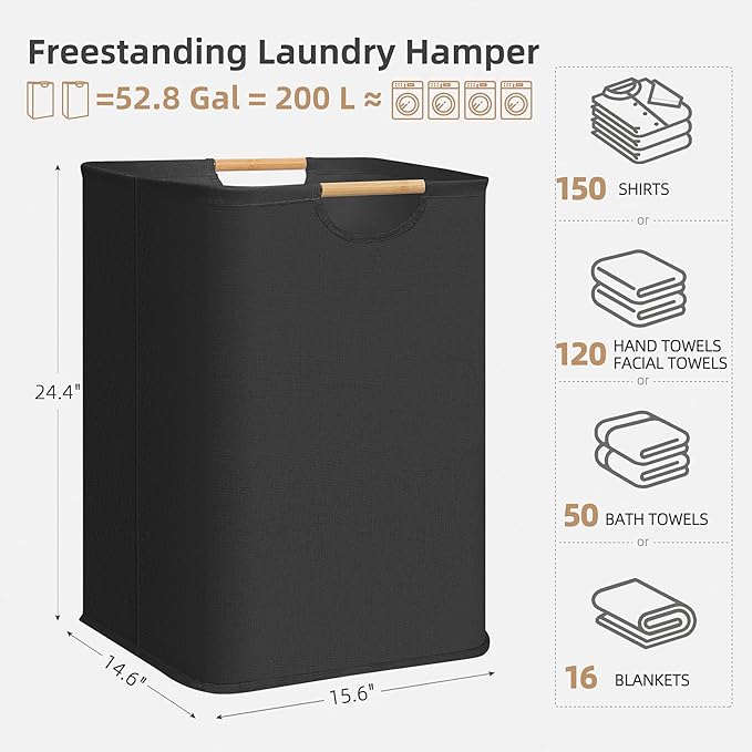 STORAGE MANIAC 2-Pack Large Laundry Hamper, 100L Collapsible Laundry Basket - Image 4