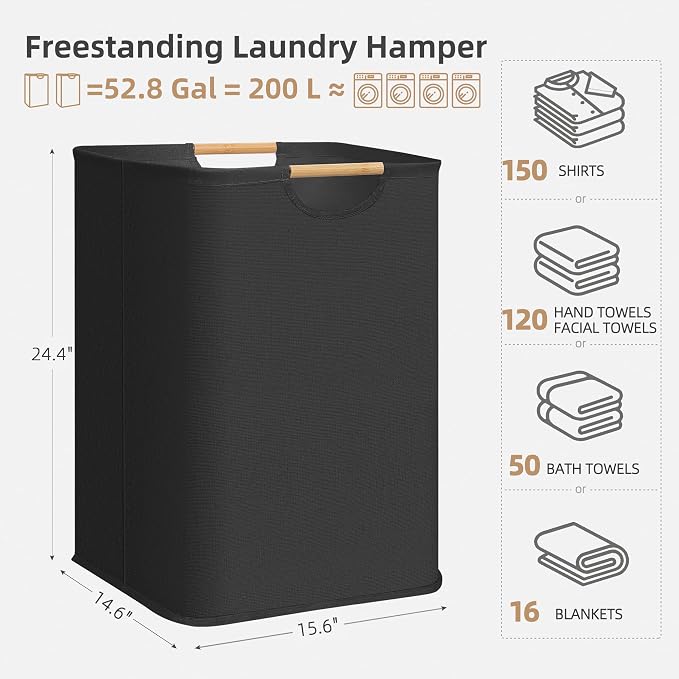 STORAGE MANIAC 2-Pack Large Laundry Hamper, 100L Collapsible Laundry Basket - Image 4