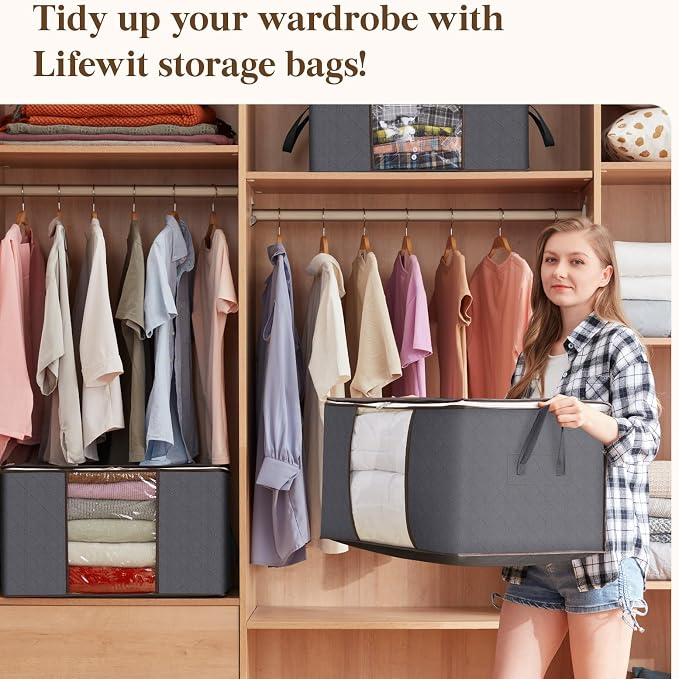 Lifewit 90L Large Storage Bags, Closet Organizers and Storage, Clothes Storage - Image 4