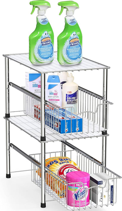 Simple Houseware Chrome Metal Stackable Storage Rack, 16.75 in L x 10.8 in W x - Image 4