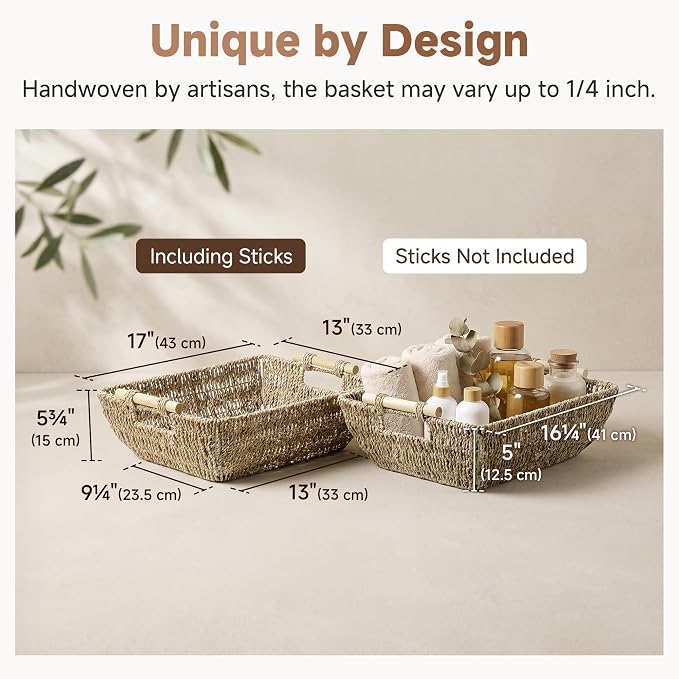 StorageWorks Hand-Woven Jumbo Storage Baskets - Image 3