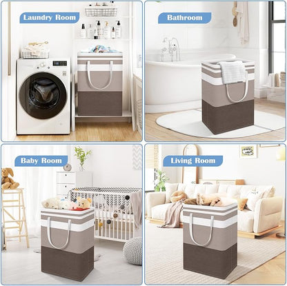 BlissTotes 3-Pack Laundry Basket, Freestanding＆Waterproof Laundry Hamper - Image 6