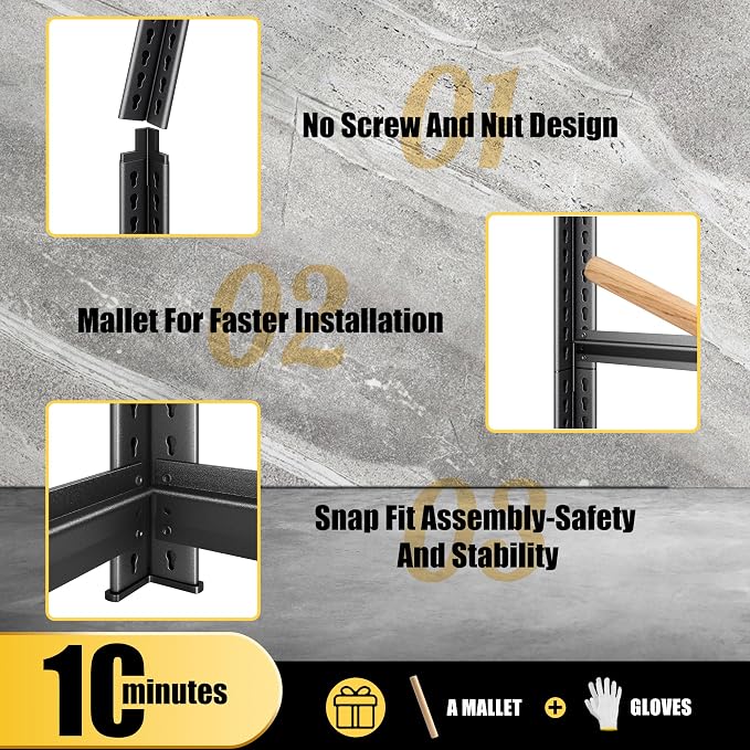 40" W Garage Shelving Heavy Duty, 2250LBS Loads Garage Storage Shelves Heavy - Image 7