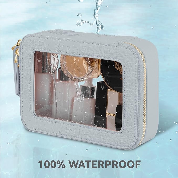 Prite Clear Makeup Bag Cosmetic Organizer Case Waterproof Travel Toiletry Bag - Image 5