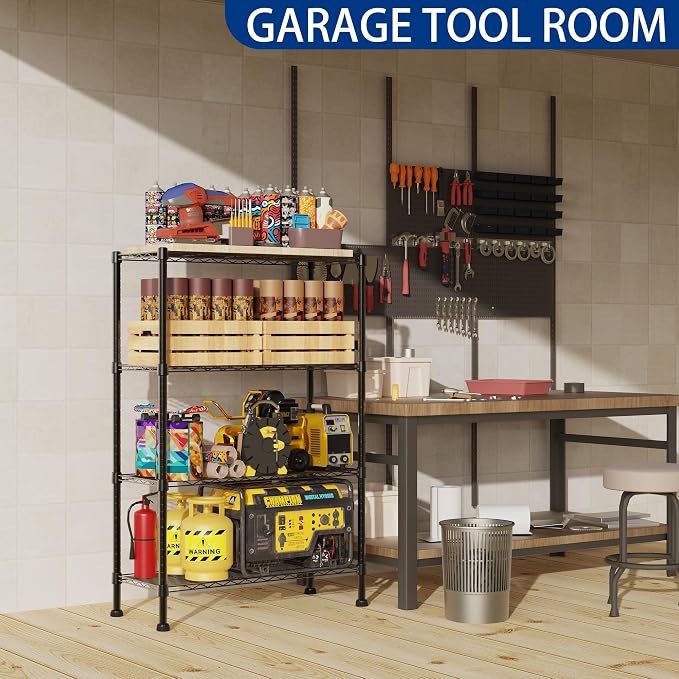 REGILLER 4-Wire Shelving Metal Storage Rack Adjustable Shelves, Standing - Image 4