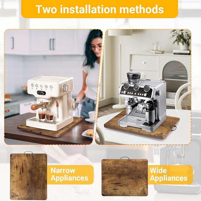 Sliding Tray for Coffee Maker, 360° Rotating Appliance Slider for Kitchen - Image 5