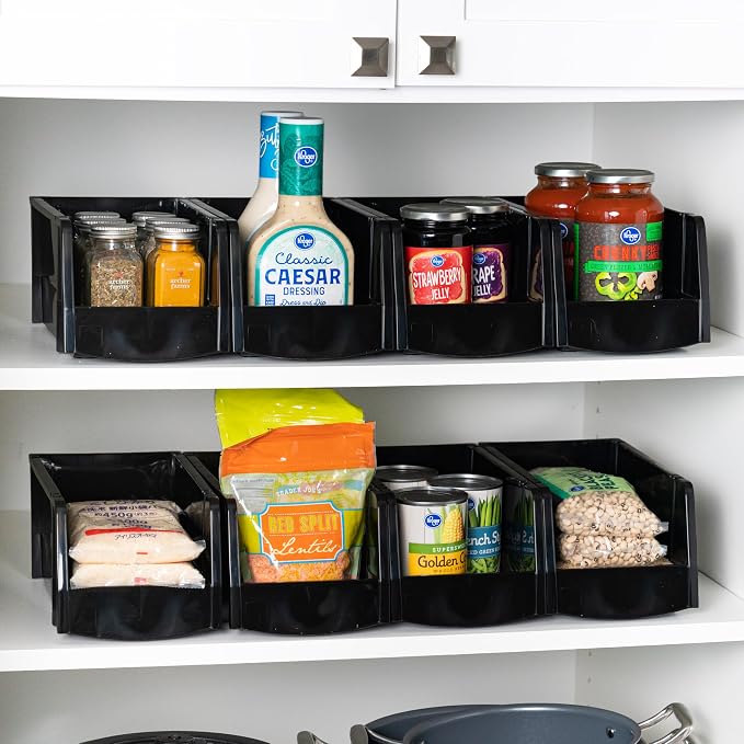 IRIS USA Medium Stackable Storage Bins, |Made in USA|, Plastic Open Front Shelf - Image 9