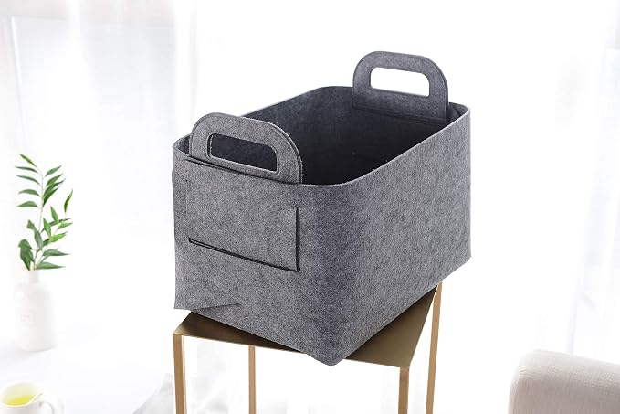 Minoisome Storage Basket Felt Storage Bin Collapsible& Convenient Box Organizer - Image 5