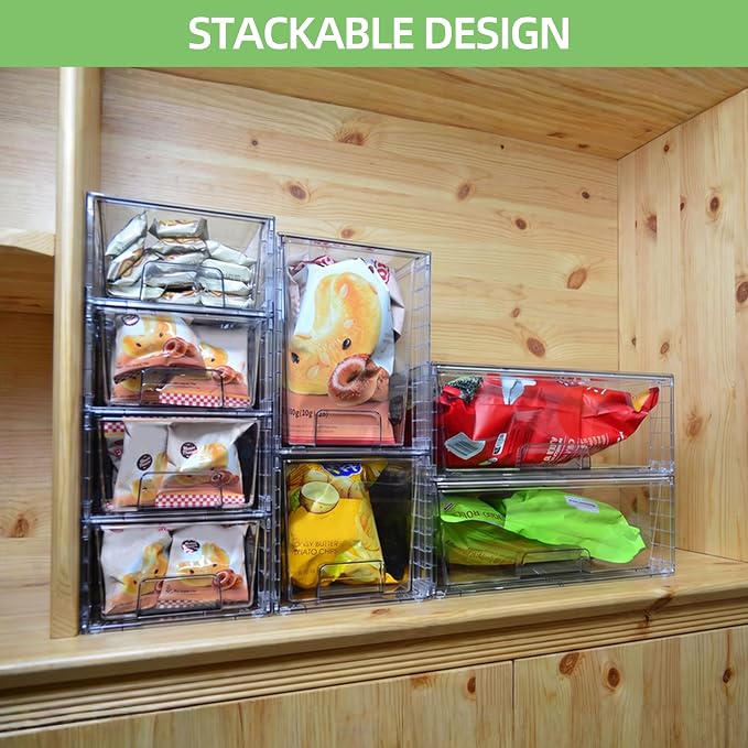 Clear Stackable Acrylic Storage Drawers, Plastic Organizer Bins - Image 2