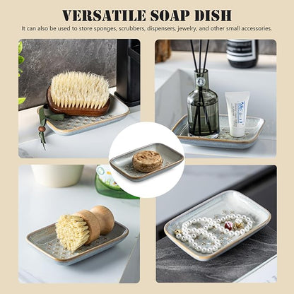 Gomakren Soap Dish, Shower Soap Holder, Ceramic Soap Dishes - Image 8
