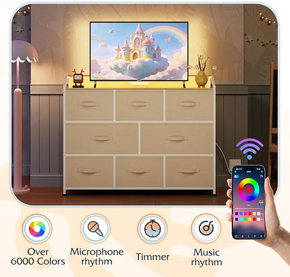 WLIVE Dresser for Bedroom, 8 Drawer LED Dresser - Image 5
